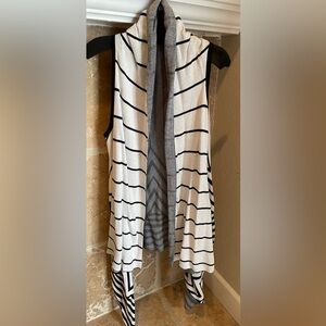 Merona Womens Longline Cardigan sweater black ivory boho western XXL